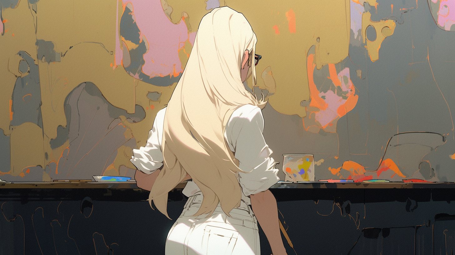 "Pintando novos caminhos", por Athena Wang — Lauren pintando a parede