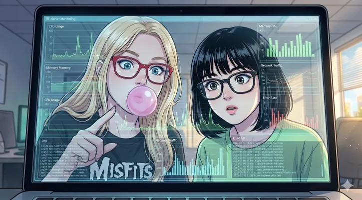 Elas analisando a dashboard do Netdata